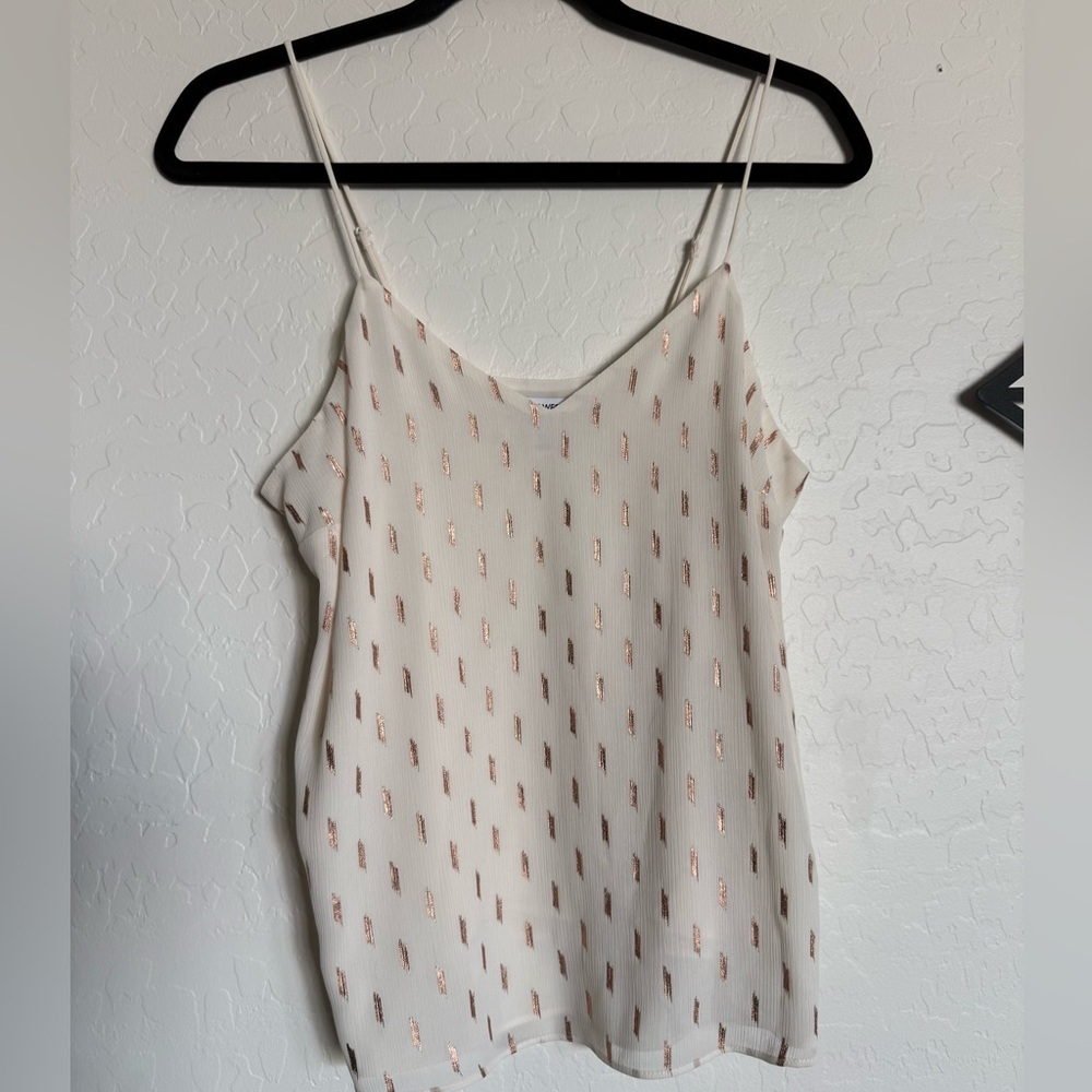 NINE WEST Cream and Metallic Bronze Women's Cami - XS - Picture 2 of 4